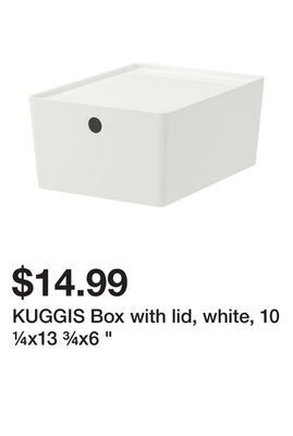 Ikea Kuggis box with lid, white, 10 ¼x13 ¾x6 offer
