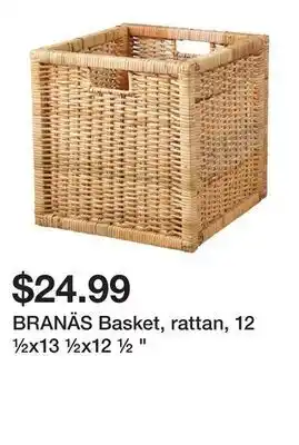 Ikea Branäs basket, rattan, 12 ½x13 ½x12 ½ offer