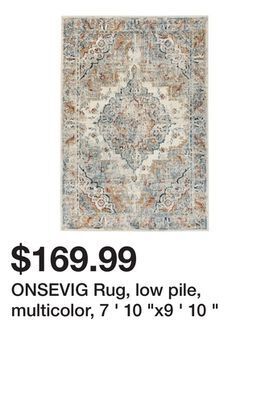 Ikea Onsevig rug, low pile, multicolor, 7 ' 10 x9 ' 10 offer