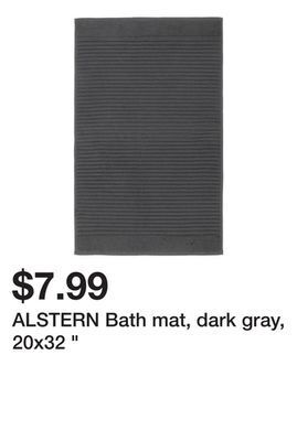 Ikea Alstern bath mat, dark gray, 20x32 offer