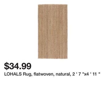Ikea Lohals rug, flatwoven, natural, 2 ' 7 x4 ' 11 offer