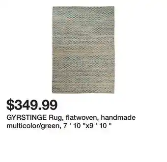Ikea Gyrstinge rug, flatwoven, handmade multicolor/green, 7 ' 10 x9 ' 10 offer