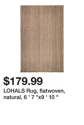 Ikea Lohals rug, flatwoven, natural, 6 ' 7 x9 ' 10 offer