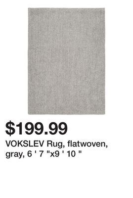 Ikea Vokslev rug, flatwoven, gray, 6 ' 7 x9 ' 10 offer