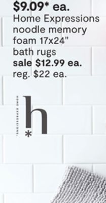 JC Penney Home expressions noodle memory foam 17x24 bath rugs offer