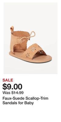 Old Navy Faux-suede scallop-trim sandals for baby offer