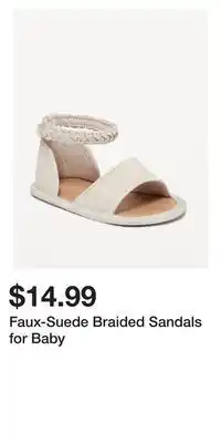 Old Navy Faux-suede braided sandals for baby offer