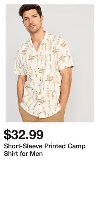 Old Navy Short-sleeve printed camp shirt for men offer