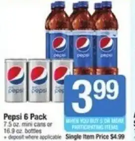 Shaw's Pepsi 6 Pack 7.5 oz offer