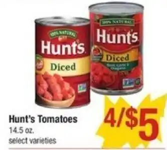 Shaw's Hunt's Tomatoes 14.5 oz offer