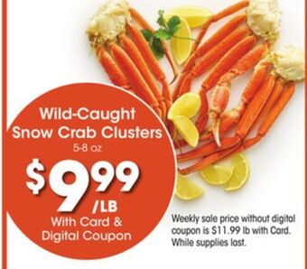 Kroger Wild-caught snow crab clusters offer