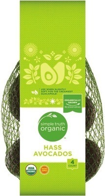 Kroger Simple truth organic avocados offer