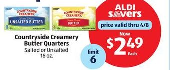 Aldi Countryside creamery butter quarters offer