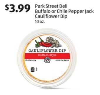Aldi Park street deli buffalo or chile pepper jack cauliflower dip offer