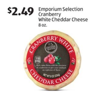 Aldi Emporium selection cranberry white cheddar cheese offer