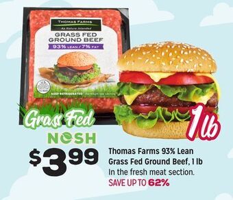 Grocery Outlet Thomas farms 93% lean grass fed ground beef offer