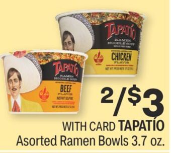 CVS Tapatío asorted ramen bowls 3.7 oz. offer