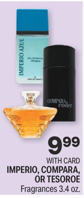 CVS Imperio, compara, or tesoroe fragrances 3.4 oz. offer