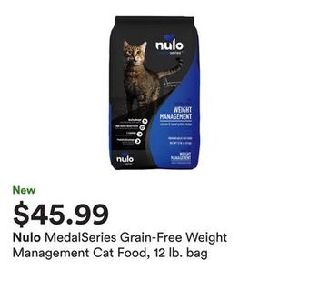Petco Medalseries grain-free weight management cat food, 12 lb. bag offer