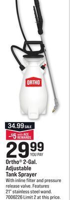 Ace Hardware Ortho® 2-gal. adjustable tank sprayer offer