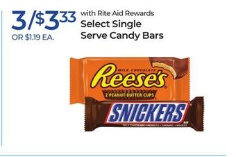 Rite Aid Select single serve candy bars offer