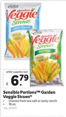 Lidl Sensible portions™ garden veggie straws® offer