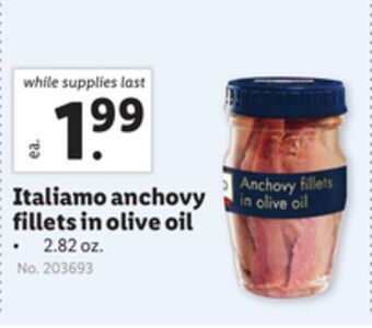 Lidl Italiamo anchovy fillets in olive oil offer