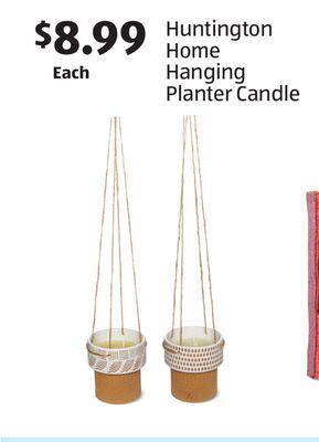 Aldi Huntington home hanging planter candle offer