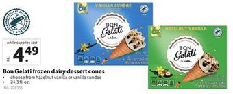 Lidl Bon gelati frozen dairy dessert cones offer
