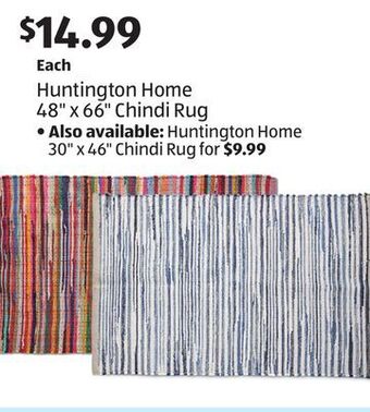 Aldi Huntington home 48 x 66 chindi rug offer