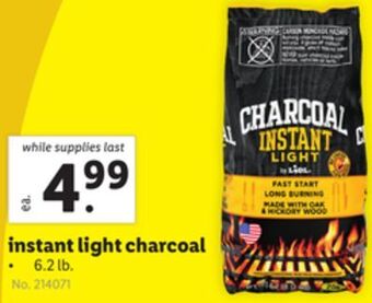 Lidl Instant light charcoal offer