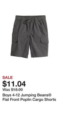 Kohl's Boys 4-12 jumping beans® flat front poplin cargo shorts offer