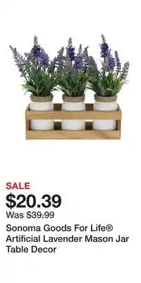 Kohl's Sonoma goods for life® artificial lavender mason jar table decor offer