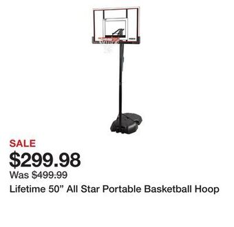Dick's Sporting Goods Lifetime 50 all star portable basketball hoop offer