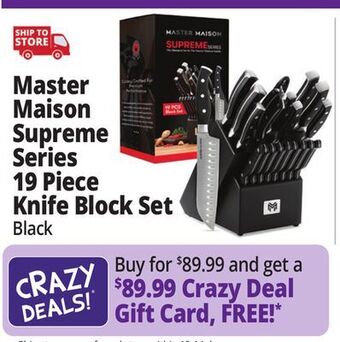 Ocean State Job Lot Master maison supreme series 19 piece knife block set offer