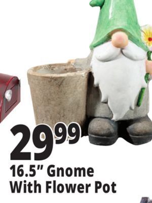 Ocean State Job Lot 16.5 gnome with flower pot offer