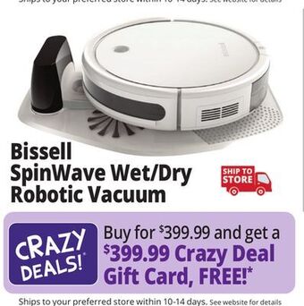 Ocean State Job Lot Bissell spinwave wet and dry robotic vacuum offer