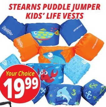 Ocean State Job Lot Stearns puddle jumper kids' life vests offer