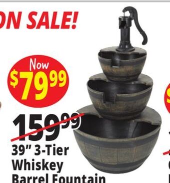 Ocean State Job Lot 3-tier whiskey barrel fountain offer