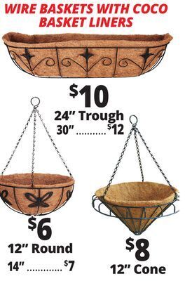 Ocean State Job Lot Wire baskets with coco basket liners offer