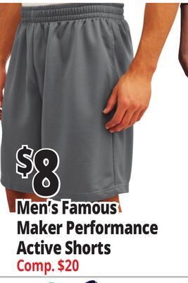 Ocean State Job Lot Men's famous maker performance active shorts offer