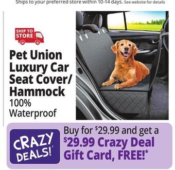 Ocean State Job Lot Pet union car seat cover/hammock for dogs, black offer