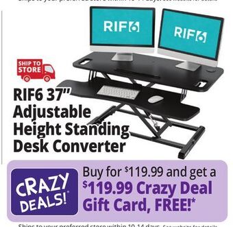 Ocean State Job Lot Rif6 37 adjustable height standing desk converter offer