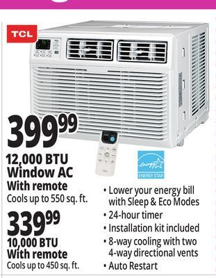 Ocean State Job Lot Tcl window air conditioners offer