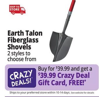 Ocean State Job Lot Earth talon fiberglass shovels offer
