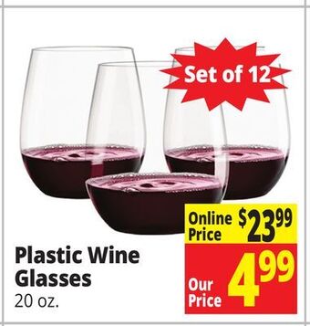 Ocean State Job Lot Plastic wine glasses offer