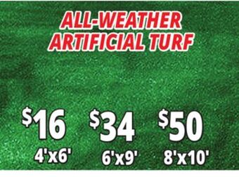 Ocean State Job Lot All-weather green artificial grass, 4'x6' offer