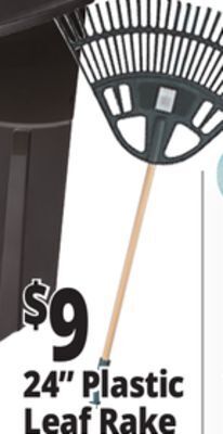 Ocean State Job Lot 24 plastic leaf rake with foam grip handle offer