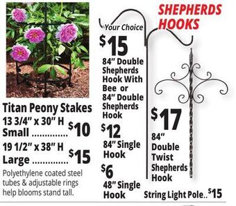 Ocean State Job Lot Titan peony stakes 13 3/4 x 30 h offer