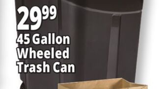 Ocean State Job Lot 45 gallon wheeled trash can offer